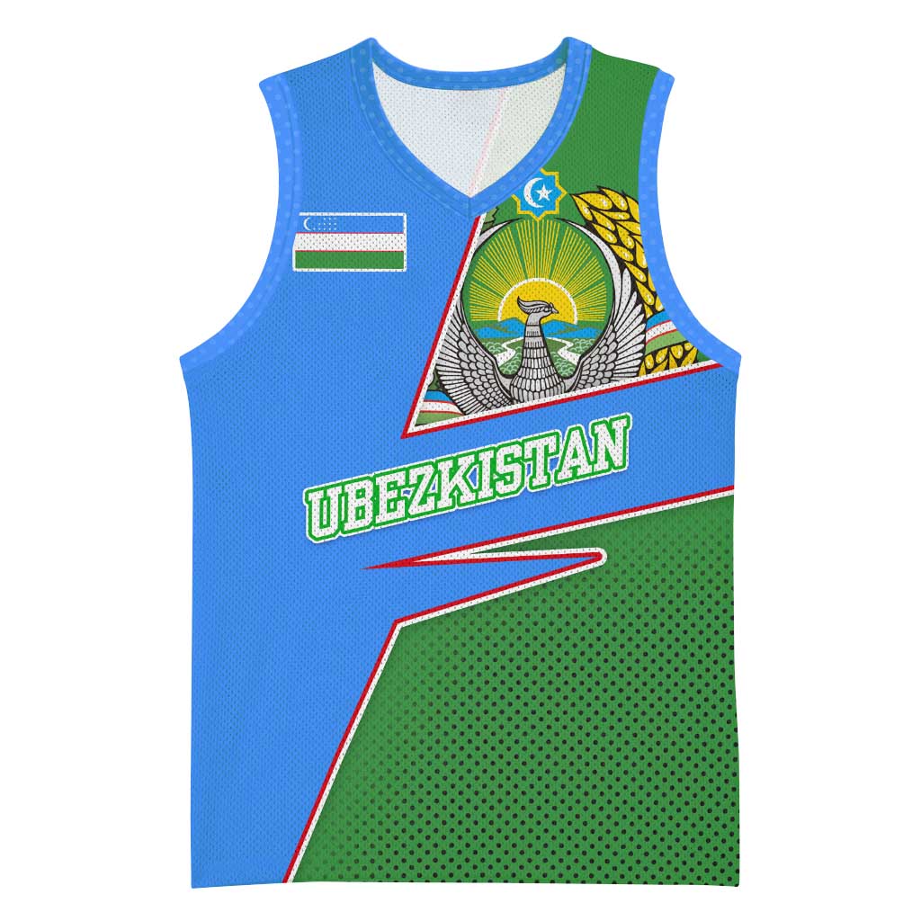 Uzbekistan Basketball Jersey with National Coat of Arms and Modern Gradient Design - Wonder Print Shop
