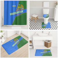 Uzbekistan Bathroom Set with National Coat of Arms and Modern Gradient Design - Wonder Print Shop