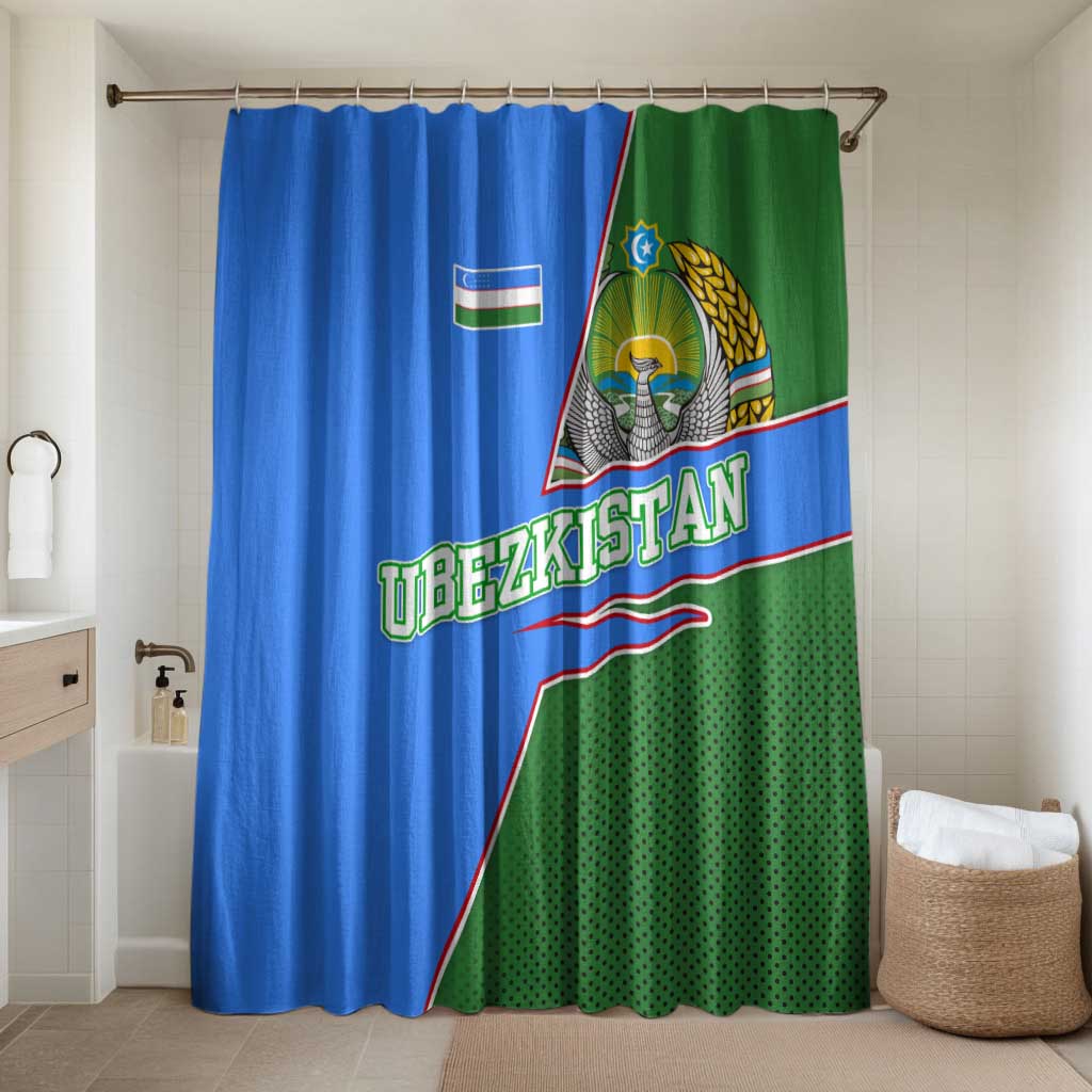 Uzbekistan Bathroom Set with National Coat of Arms and Modern Gradient Design - Wonder Print Shop