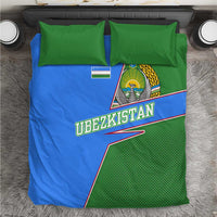 Uzbekistan Bedding Set with National Coat of Arms and Modern Gradient Design - Wonder Print Shop