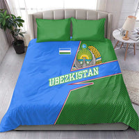 Uzbekistan Bedding Set with National Coat of Arms and Modern Gradient Design - Wonder Print Shop