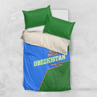 Uzbekistan Bedding Set with National Coat of Arms and Modern Gradient Design - Wonder Print Shop
