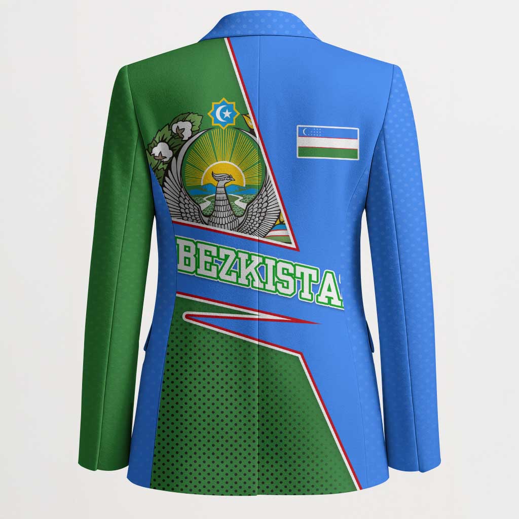 Uzbekistan Blazer with National Coat of Arms and Modern Gradient Design - Wonder Print Shop
