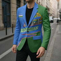 Uzbekistan Blazer with National Coat of Arms and Modern Gradient Design - Wonder Print Shop