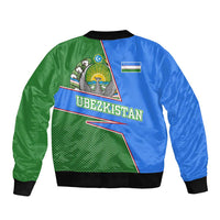 Uzbekistan Bomber Jacket with National Coat of Arms and Modern Gradient Design - Wonder Print Shop