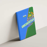 Uzbekistan Canvas Wall Art with National Coat of Arms and Modern Gradient Design - Wonder Print Shop