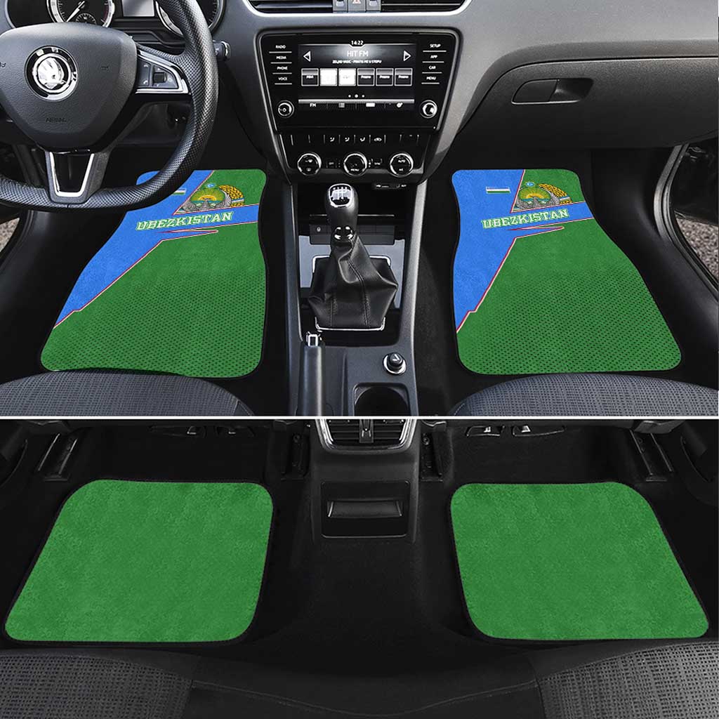 Uzbekistan Car Mats with National Coat of Arms and Modern Gradient Design - Wonder Print Shop