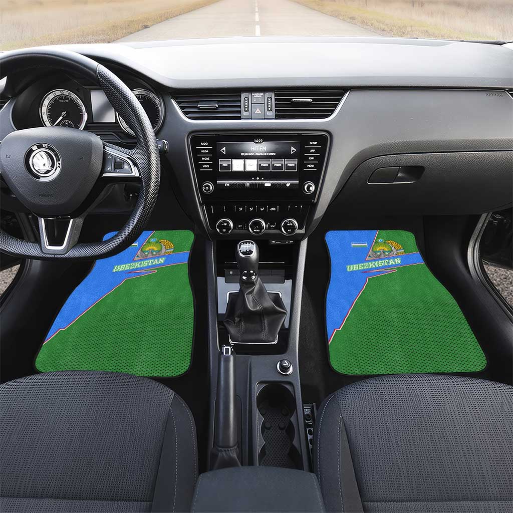 Uzbekistan Car Mats with National Coat of Arms and Modern Gradient Design - Wonder Print Shop