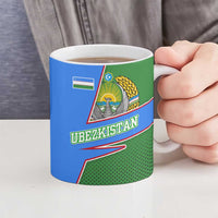 Uzbekistan Ceramic Mug with National Coat of Arms and Modern Gradient Design - Wonder Print Shop
