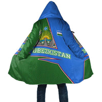 Uzbekistan Cloak with National Coat of Arms and Modern Gradient Design - Wonder Print Shop