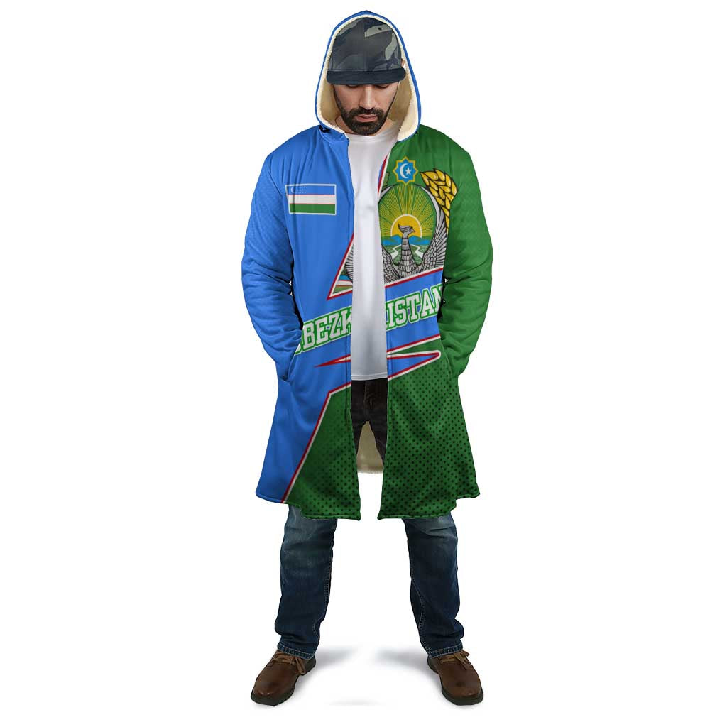 Uzbekistan Cloak with National Coat of Arms and Modern Gradient Design - Wonder Print Shop