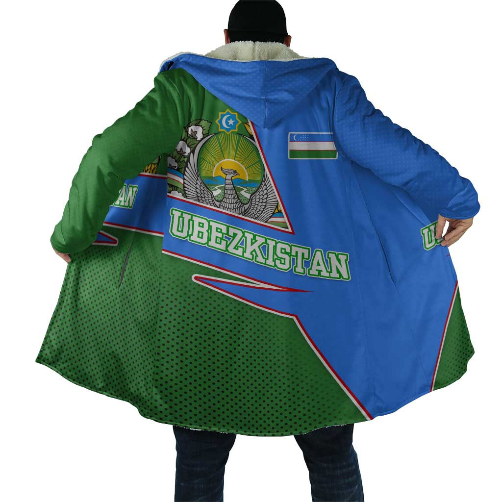 Uzbekistan Cloak with National Coat of Arms and Modern Gradient Design - Wonder Print Shop