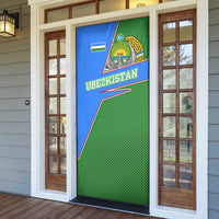 Uzbekistan Door Cover with National Coat of Arms and Modern Gradient Design - Wonder Print Shop