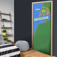 Uzbekistan Door Cover with National Coat of Arms and Modern Gradient Design - Wonder Print Shop