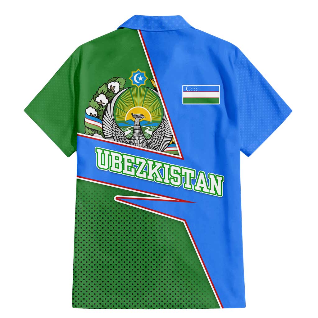 Uzbekistan Family Matching Mermaid Dress and Hawaiian Shirt with National Coat of Arms and Modern Gradient Design - Wonder Print Shop