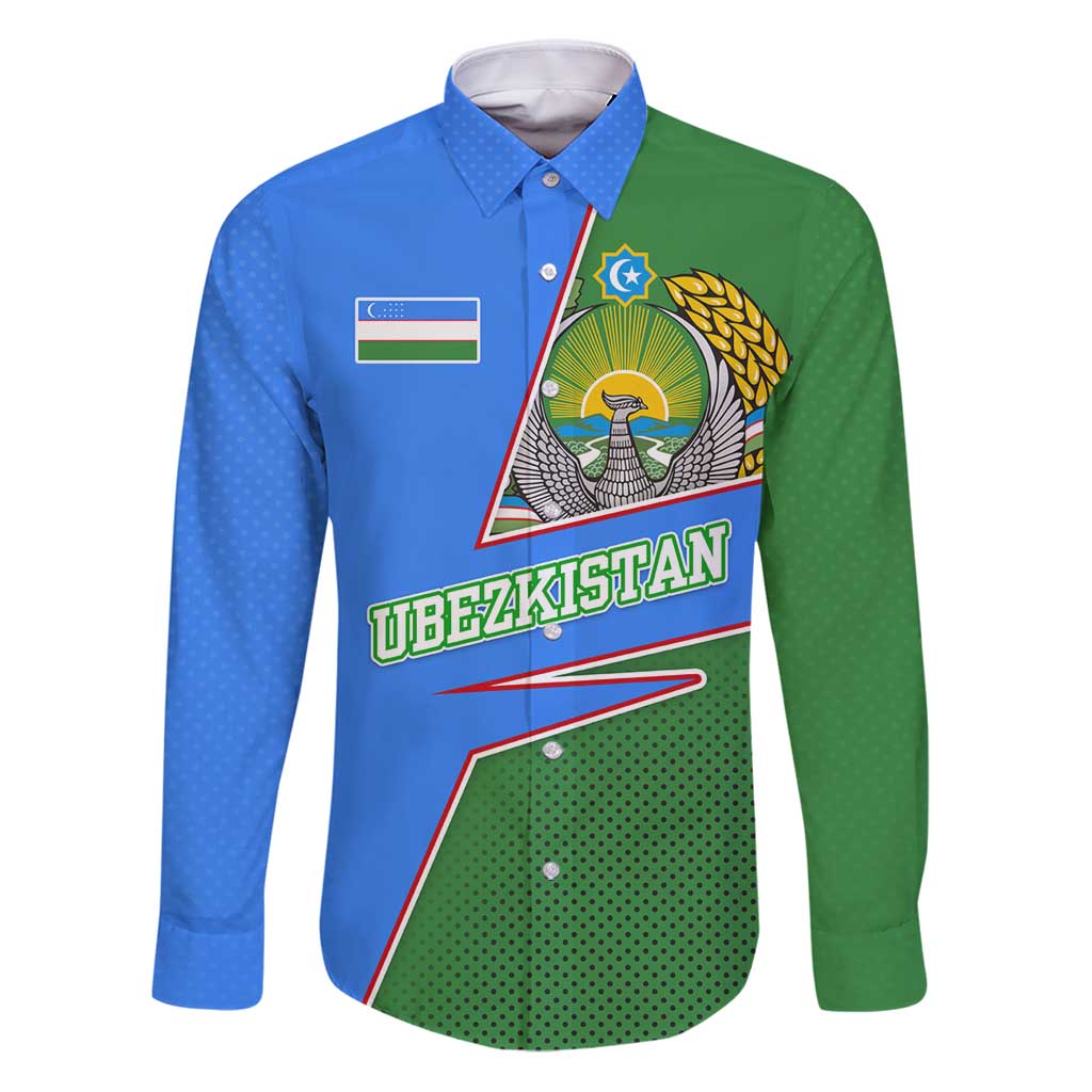 Uzbekistan Family Matching Puletasi and Hawaiian Shirt with National Coat of Arms and Modern Gradient Design - Wonder Print Shop