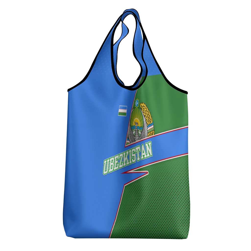 Uzbekistan Grocery Bag with National Coat of Arms and Modern Gradient Design - Wonder Print Shop