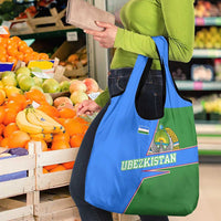 Uzbekistan Grocery Bag with National Coat of Arms and Modern Gradient Design - Wonder Print Shop