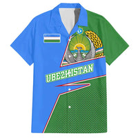 Uzbekistan Hawaiian Shirt with National Coat of Arms and Modern Gradient Design - Wonder Print Shop