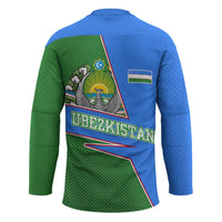Uzbekistan Hockey Jersey with National Coat of Arms and Modern Gradient Design - Wonder Print Shop