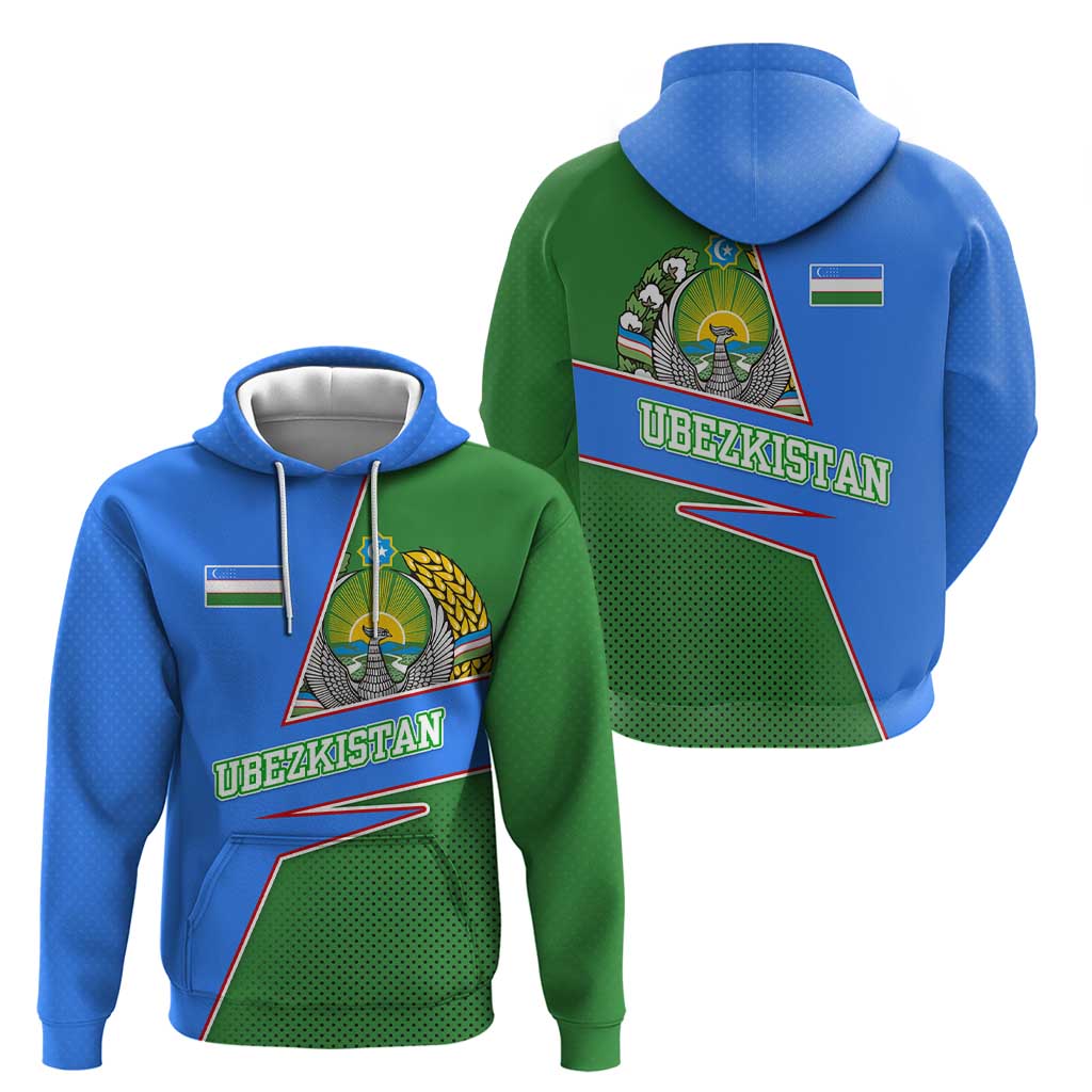 Uzbekistan Hoodie with National Coat of Arms and Modern Gradient Design - Wonder Print Shop