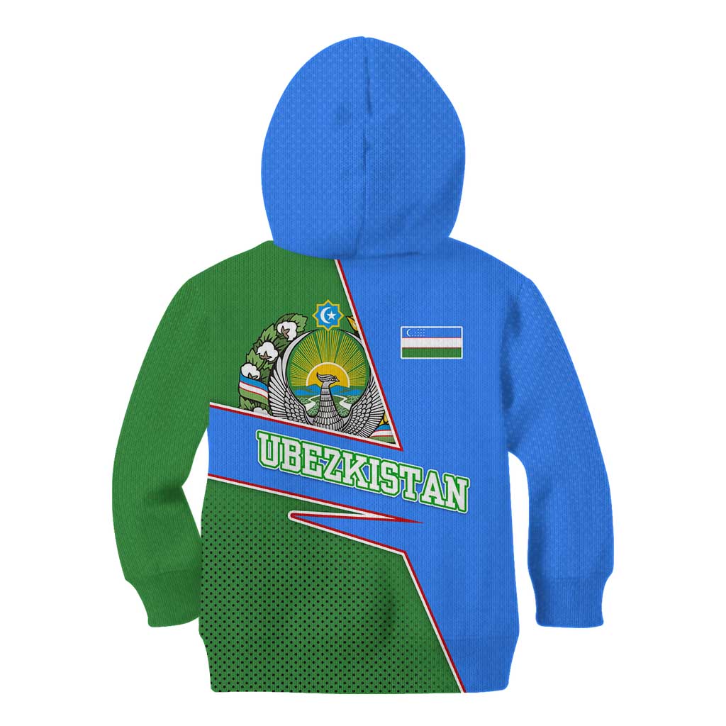 Uzbekistan Kid Hoodie with National Coat of Arms and Modern Gradient Design - Wonder Print Shop