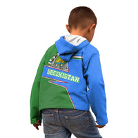 Uzbekistan Kid Hoodie with National Coat of Arms and Modern Gradient Design - Wonder Print Shop