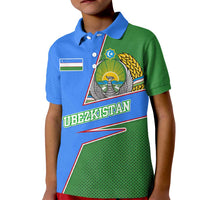 Uzbekistan Kid Polo Shirt with National Coat of Arms and Modern Gradient Design - Wonder Print Shop