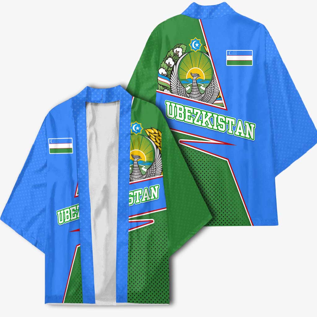 Uzbekistan Kimono with National Coat of Arms and Modern Gradient Design - Wonder Print Shop