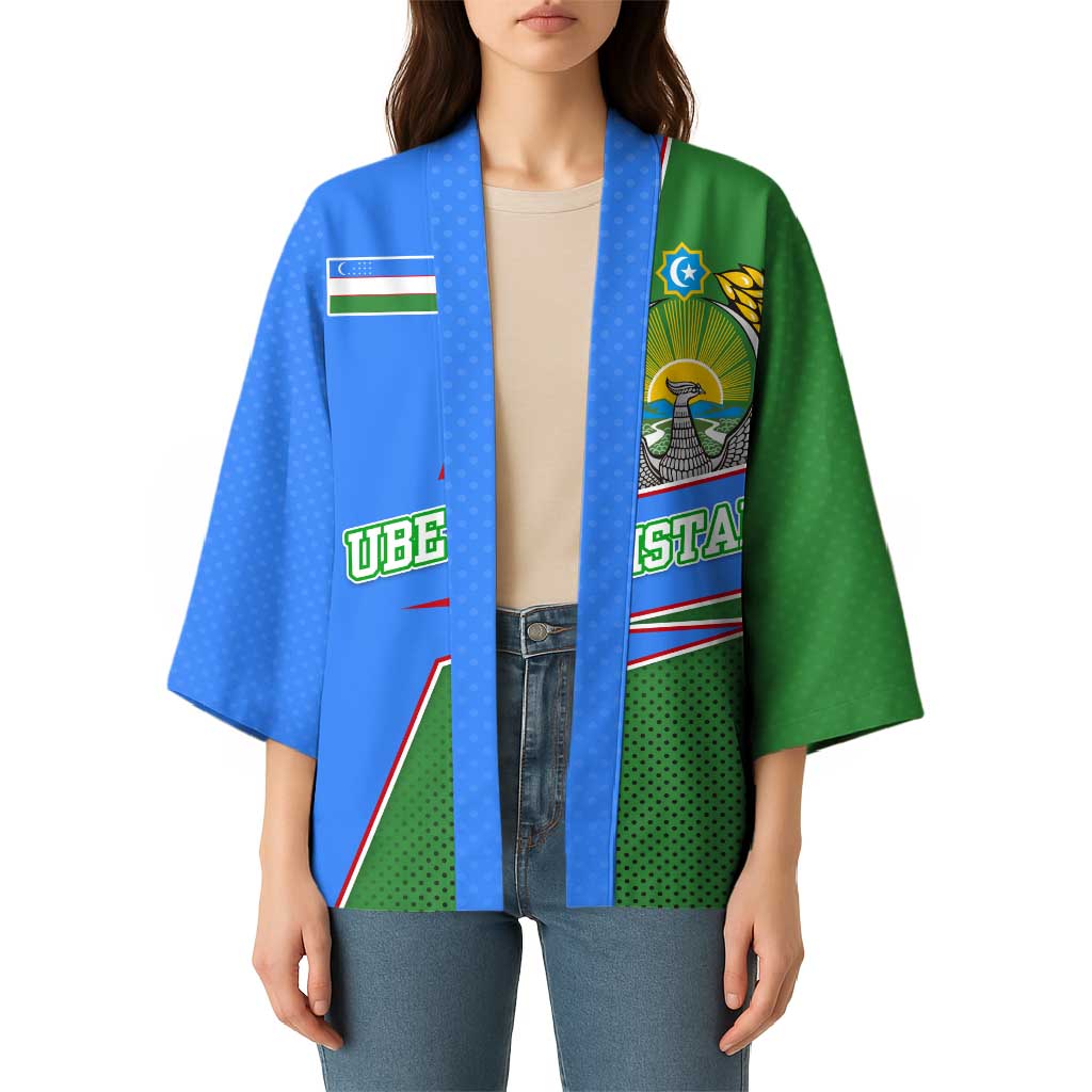 Uzbekistan Kimono with National Coat of Arms and Modern Gradient Design - Wonder Print Shop