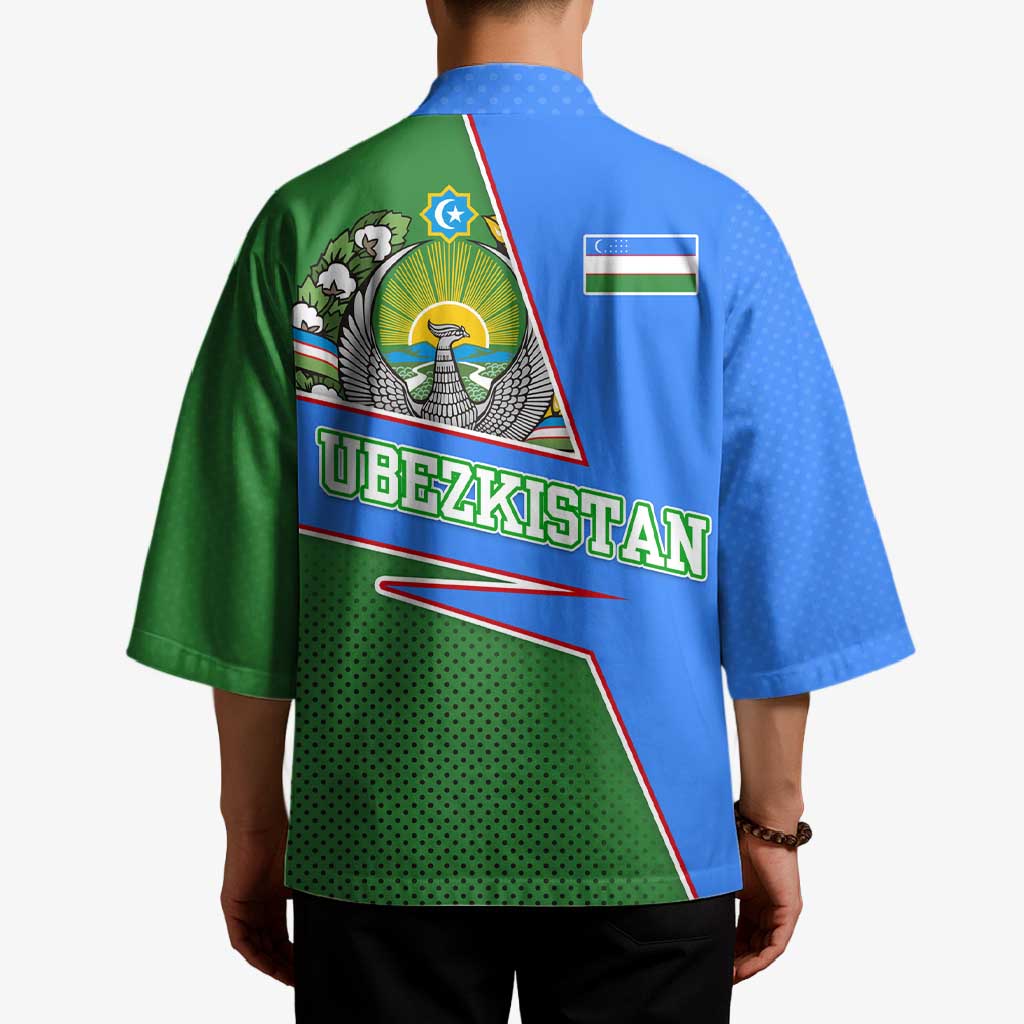 Uzbekistan Kimono with National Coat of Arms and Modern Gradient Design - Wonder Print Shop