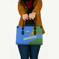 Uzbekistan Leather Bag with National Coat of Arms and Modern Gradient Design - Wonder Print Shop