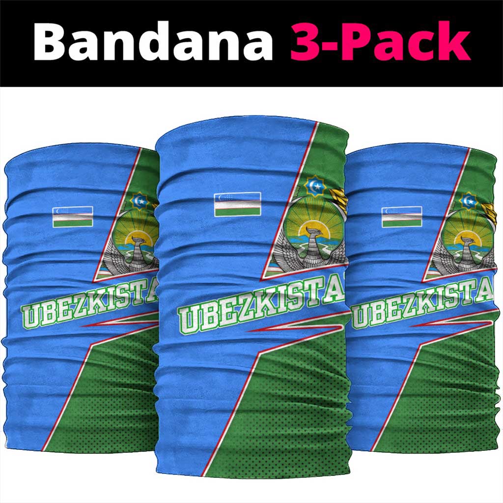 Uzbekistan Neck Gaiter with National Coat of Arms and Modern Gradient Design TS04