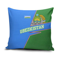 Uzbekistan Pillow Cover with National Coat of Arms and Modern Gradient Design - Wonder Print Shop