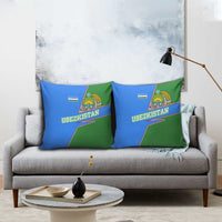 Uzbekistan Pillow Cover with National Coat of Arms and Modern Gradient Design - Wonder Print Shop