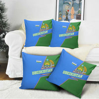 Uzbekistan Pillow Cover with National Coat of Arms and Modern Gradient Design - Wonder Print Shop
