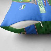Uzbekistan Pillow Cover with National Coat of Arms and Modern Gradient Design - Wonder Print Shop