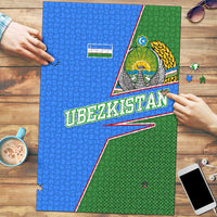 Uzbekistan Puzzle with National Coat of Arms and Modern Gradient Design - Wonder Print Shop