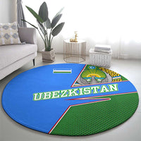 Uzbekistan Round Carpet with National Coat of Arms and Modern Gradient Design - Wonder Print Shop