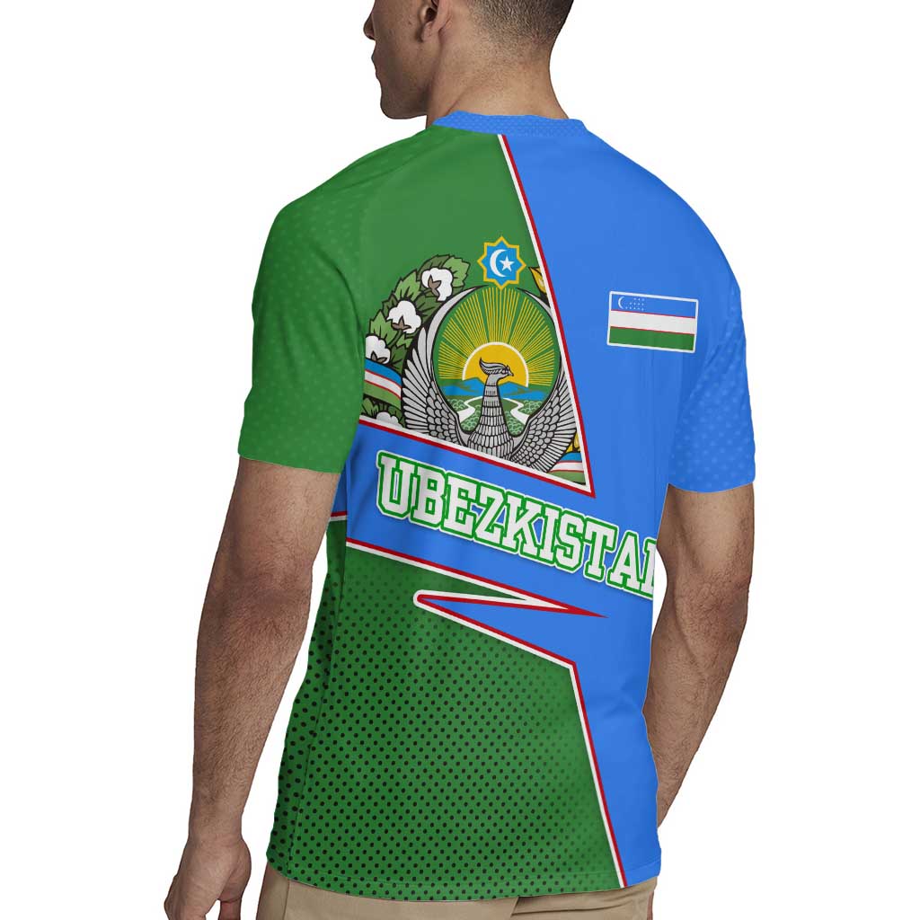 Uzbekistan Rugby Jersey with National Coat of Arms and Modern Gradient Design - Wonder Print Shop