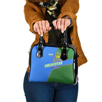Uzbekistan Shoulder Handbag with National Coat of Arms and Modern Gradient Design - Wonder Print Shop