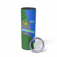 Uzbekistan Skinny Tumbler with National Coat of Arms and Modern Gradient Design - Wonder Print Shop
