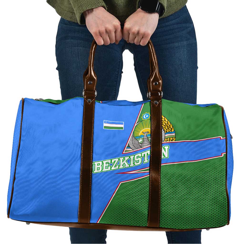 Uzbekistan Travel Bag with National Coat of Arms and Modern Gradient Design - Wonder Print Shop