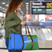 Uzbekistan Travel Bag with National Coat of Arms and Modern Gradient Design - Wonder Print Shop