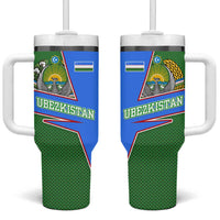 Uzbekistan Tumbler With Handle with National Coat of Arms and Modern Gradient Design - Wonder Print Shop