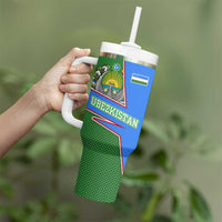 Uzbekistan Tumbler With Handle with National Coat of Arms and Modern Gradient Design - Wonder Print Shop