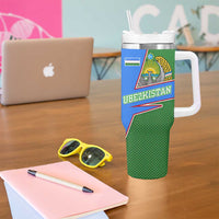 Uzbekistan Tumbler With Handle with National Coat of Arms and Modern Gradient Design - Wonder Print Shop
