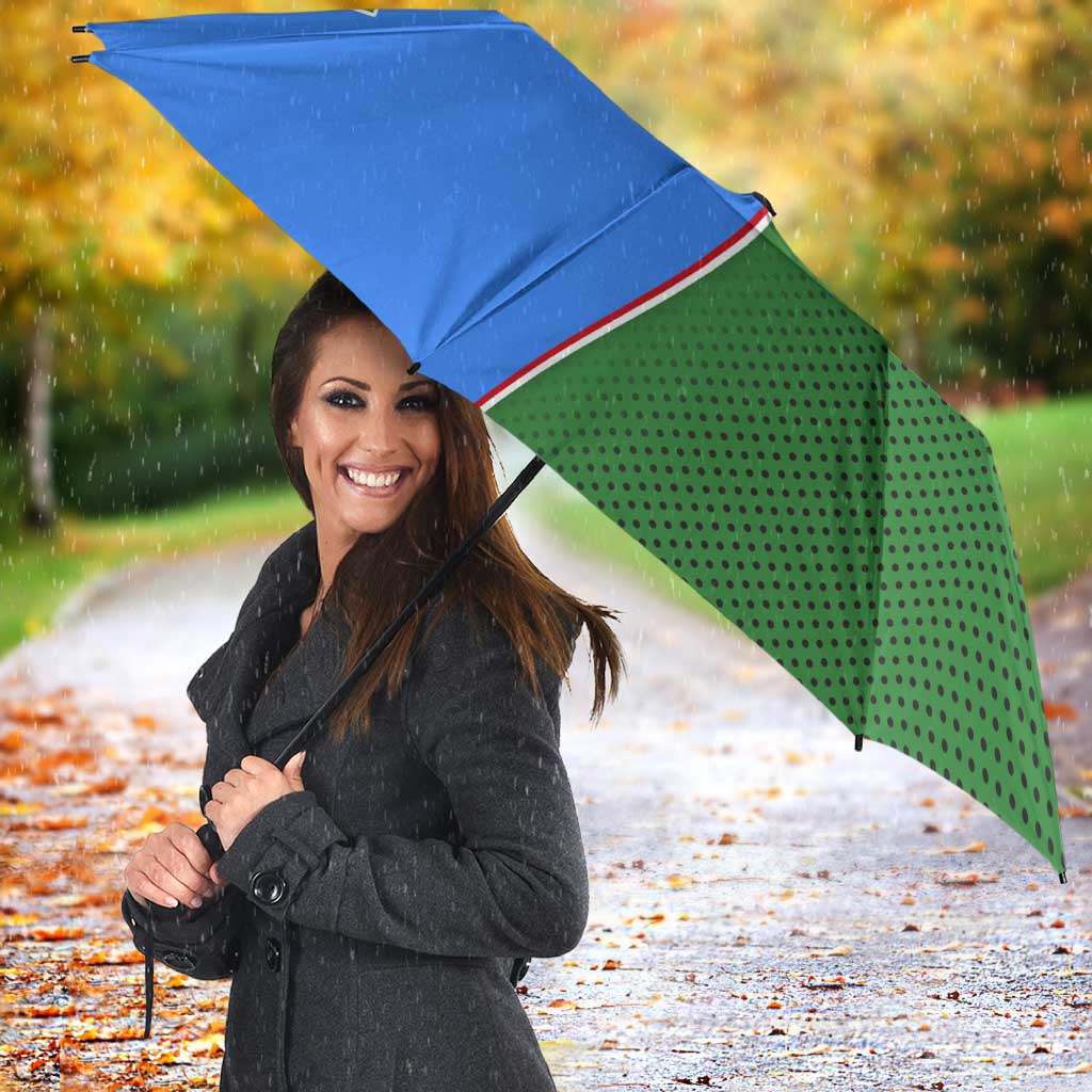 Uzbekistan Umbrella with National Coat of Arms and Modern Gradient Design - Wonder Print Shop