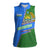 Uzbekistan Women Sleeveless Polo Shirt with National Coat of Arms and Modern Gradient Design - Wonder Print Shop