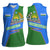Uzbekistan Women Sleeveless Polo Shirt with National Coat of Arms and Modern Gradient Design - Wonder Print Shop